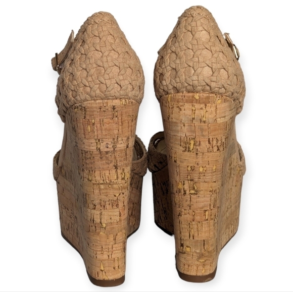 Jessica Simpson Marshela Ankle-Strap Platform Wedge Sandals Beige Size 5.5M/6M - Picture 8 of 12